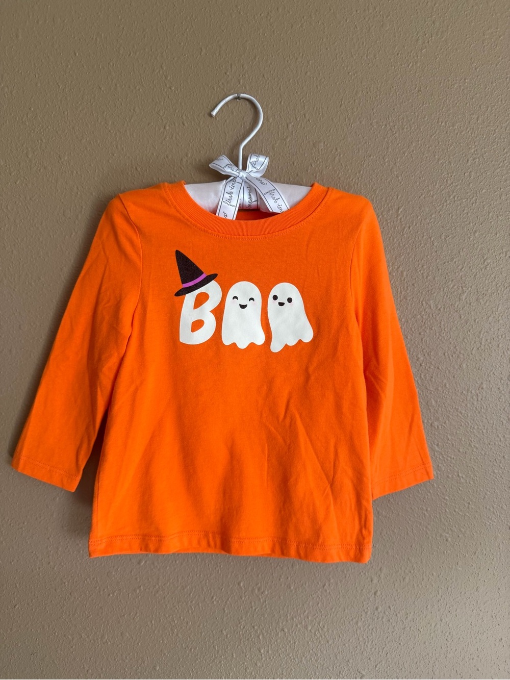 Cat & Jack Orange Halloween Ghost 'Boo' Tee